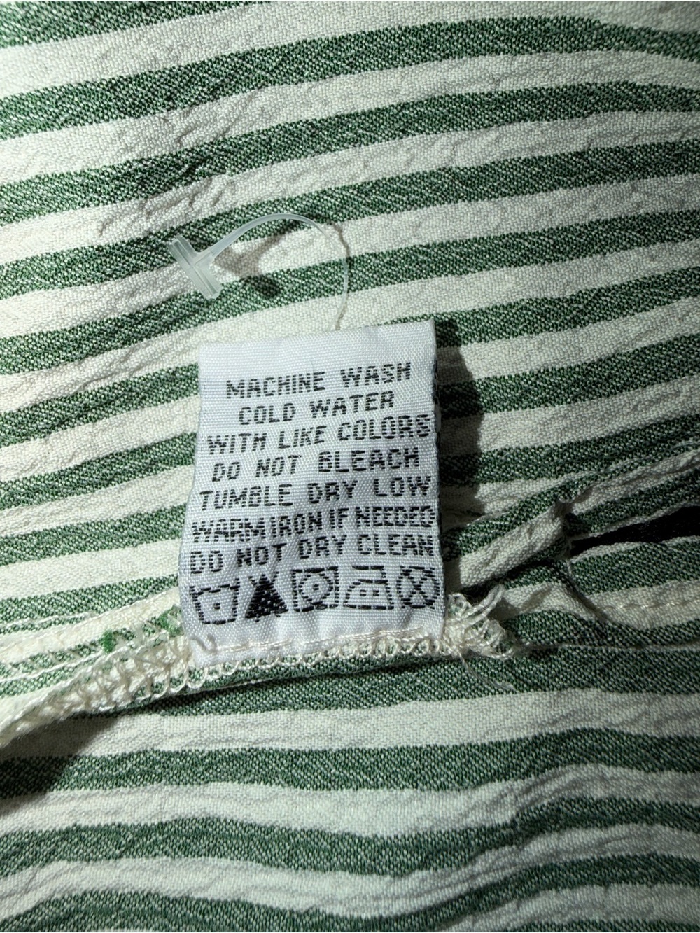 Velvet Heart Green Stripe Seersucker Cotton Blouse L Button Front Top - Picture 8 of 14
